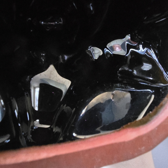 Vintage Blue Mountain Pottery Owl Statue green drip glaze bird wise cottage - Picture 12 of 14